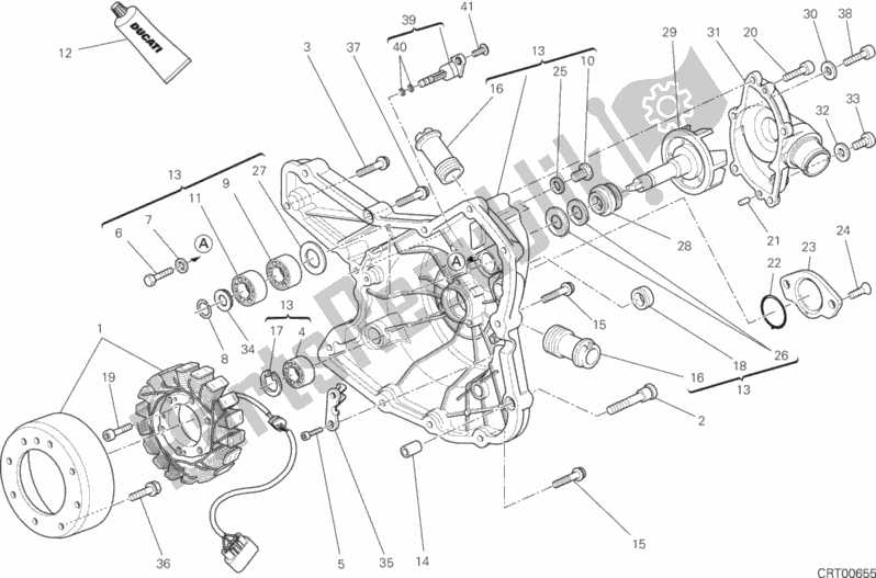 All parts for the Generator Cover of the Ducati Hypermotard LS Thailand 821 2015